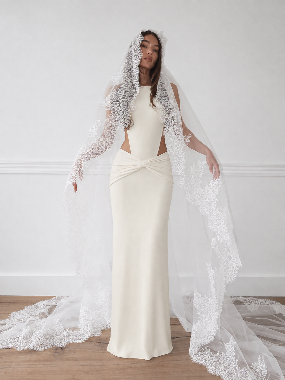 Claire — Floral Lace Wedding Veil
