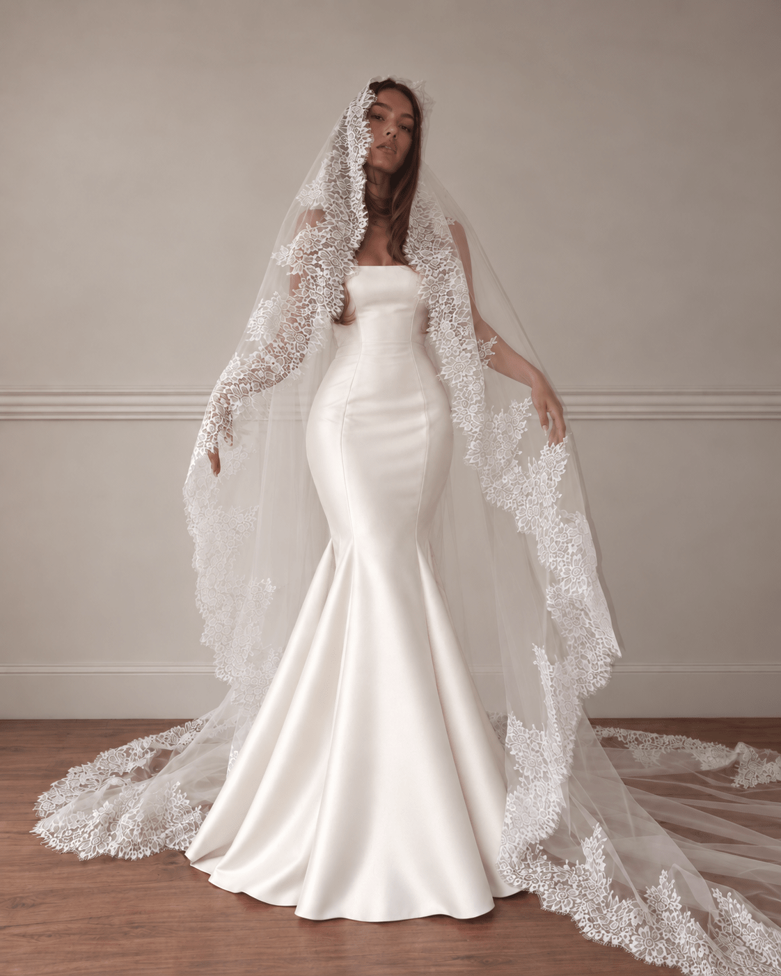 Claire — Floral Lace Wedding Veil
