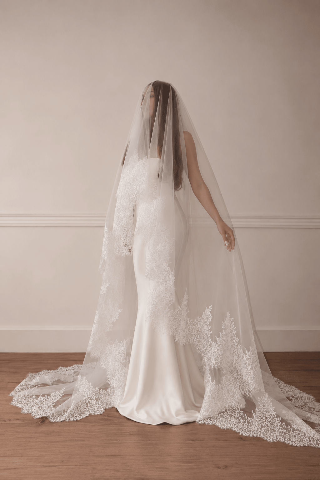 Claire — Floral Lace Wedding Veil