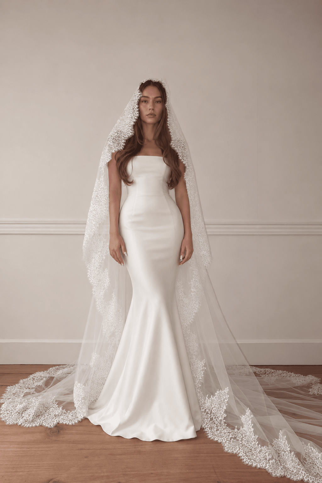 Claire — Floral Lace Wedding Veil